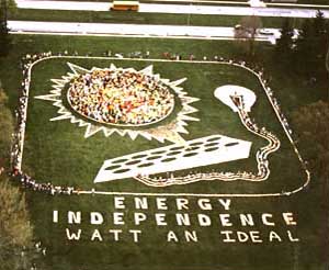 Aerial photo of Energy Independence Sculpture